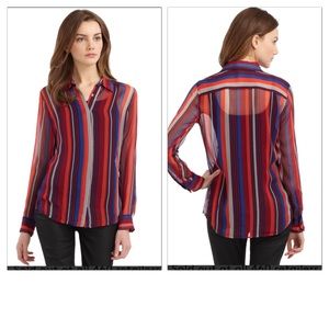 Equipment Femme Silk Stripe Button Down