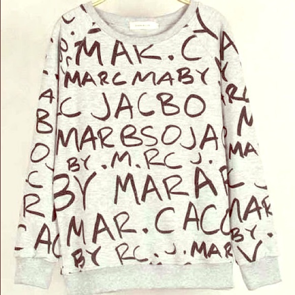 Grey Marc J Sweatshirt - Graffiti Signature Logo