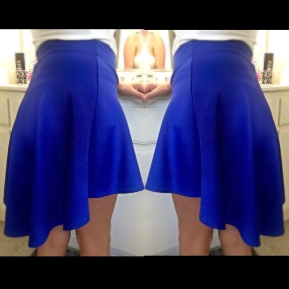 💙💙Royal Blue high/low Skater Skirt
