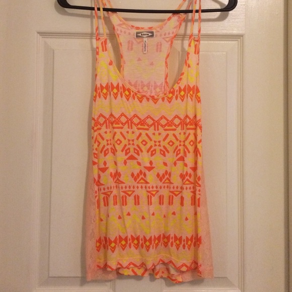 Orange and yellow design top