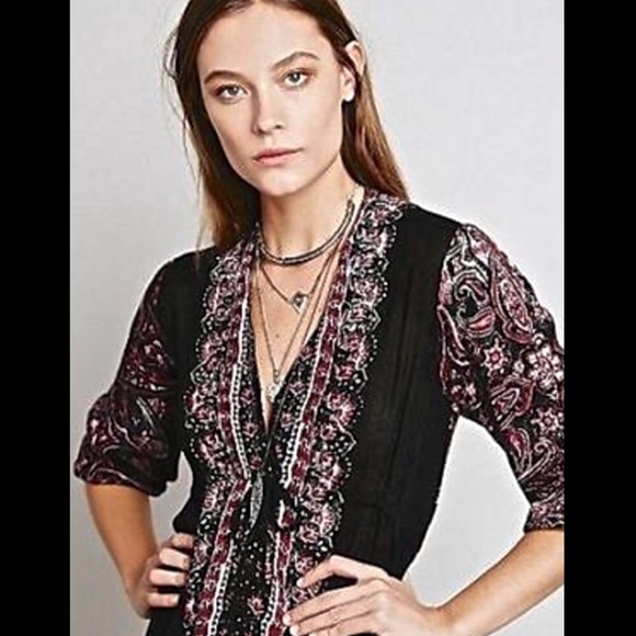 Free People black drapy Azaelea Maxi Dress NWOT XS - Picture 4 of 4