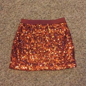 Forever 21 Dark orange sequin skirt