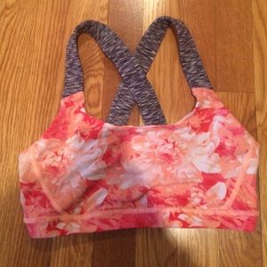 Flower racer back sports bra