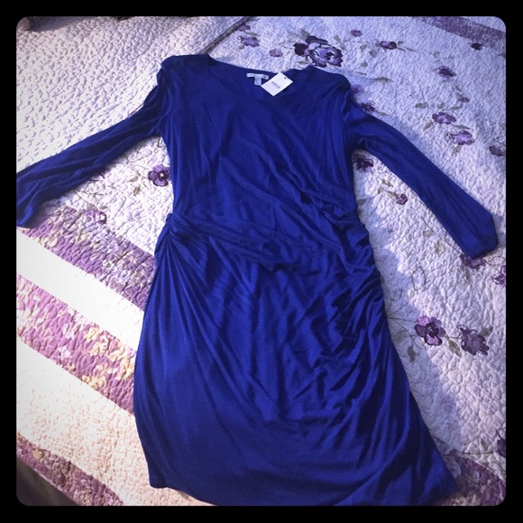 Royal Blue Dress Cinched at Waist!