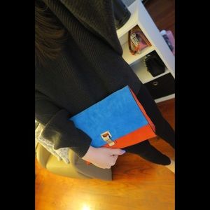Proenza Schouler orange/blue Lunch Bag Clutch
