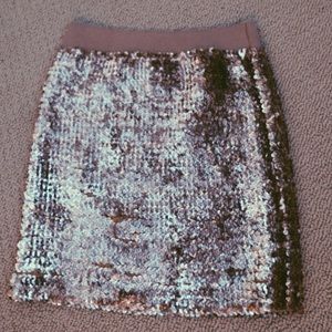 Gold Sequin Mini Skirt