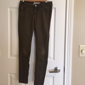 Dark green skinny jeans