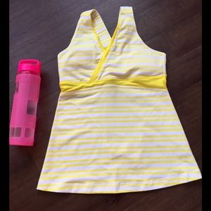 lululemon Yellow and White Tank Top