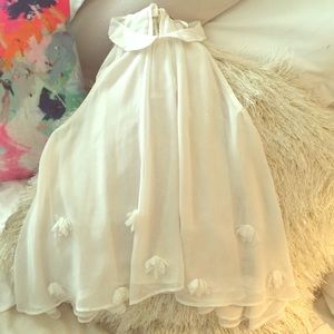 Free People - White collared baby doll sheer top