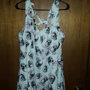 Skull and roses tea length dress