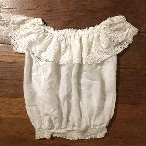 Lacy Off-shoulder Crop Top