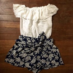 High-Waisted Floral Shorts