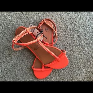 Faux leather sandals