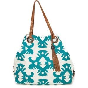 Lucky Brand Covina Ikat/Southwestern Canvas Tote