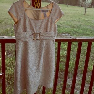 Champagne and pearl dress