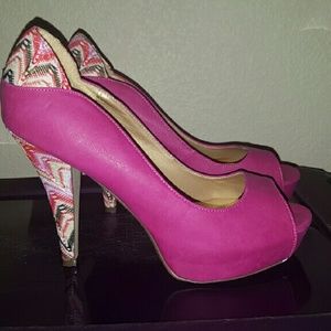 Open toe pink heels size 9.5