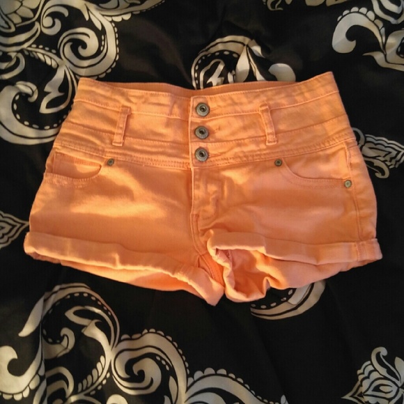 Coral high waist shorts