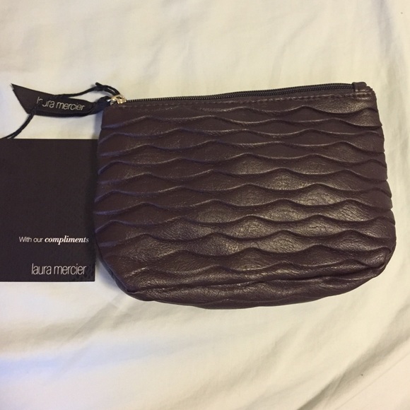 Cosmetic bag, leather, brown