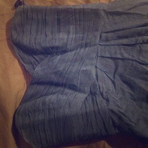 Long Navy Blue Chiffon Dress