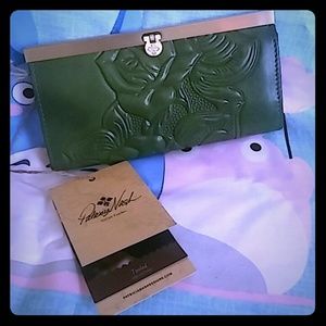 Patricia Nash Italian Leather Olive Green Wallet