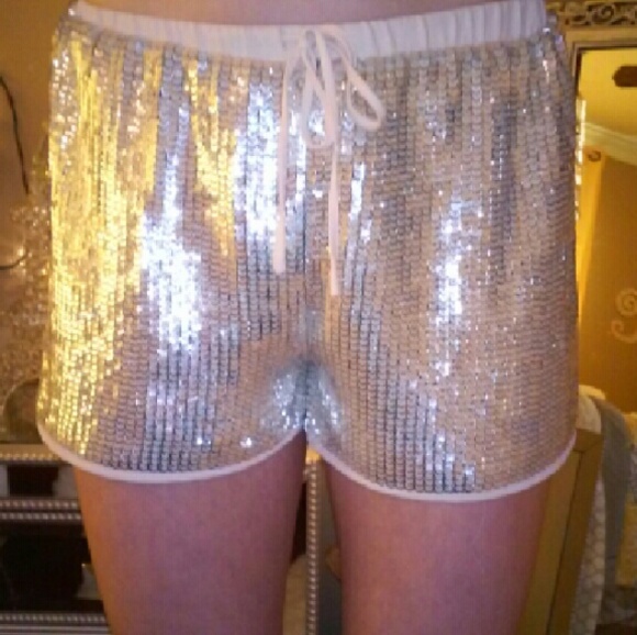 H & M silver sequin shorts