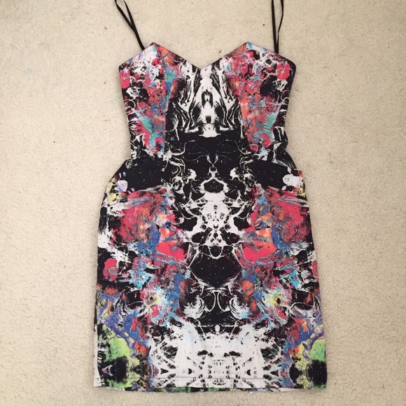 Motel Rocks psychedelic print mini dress