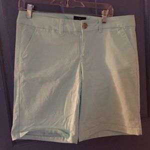 Knee length mint shorts