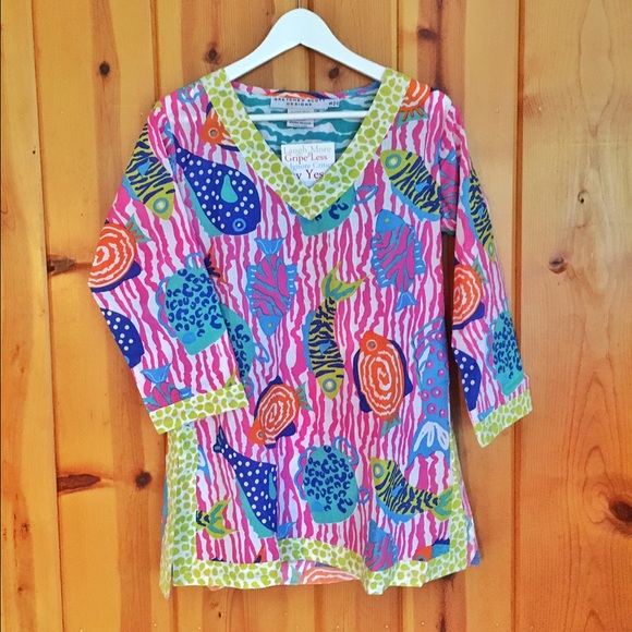 Gretchen Scott Cotton Fish Tunic - Picture 2 of 4