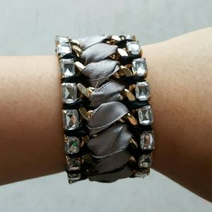 New black ribbon chunky grey tempest bracelet