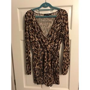 Wrap front leopard printed romper!