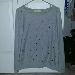 LOFT sweatshirt w/ pearl & crystal embellishments