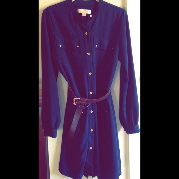 Michael Kors Navy Button Down Dress