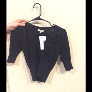 Black crop top cardigan