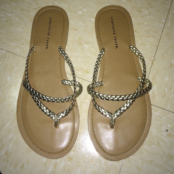 Silver Braided Flat Sandals