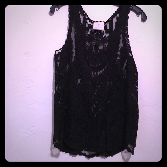 Black lace blouse. Urban outfitters. Medium - Picture 1 of 4