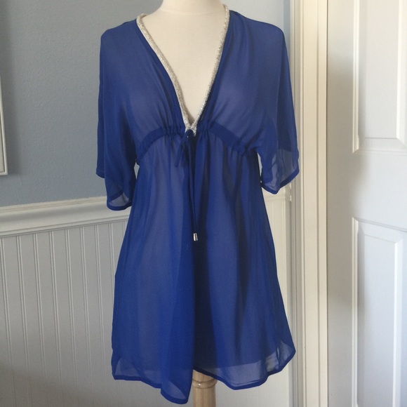 Royal Blue Sheer/chiffon pool coverup -Wynn Hotel
