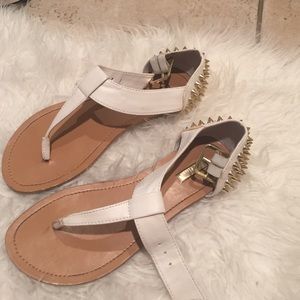 White stud sandals