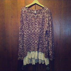 ✨Reserved✨Sweater with Lace Trim