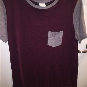 burgundy frocket T