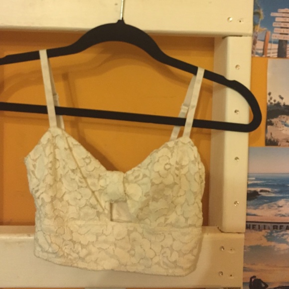 Roxy White Lace Crop Top