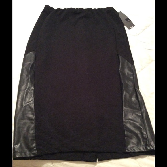 Leather pencil skirt