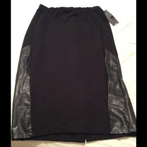 Leather pencil skirt