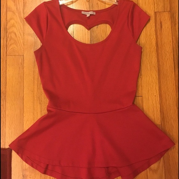 Red Peplum Shirt