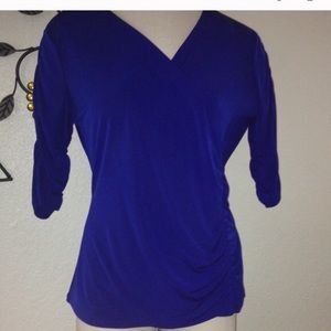 Royal Blue 3/4 Sleeve Top Petite Large