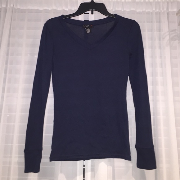 Navy blue v-neck sweater
