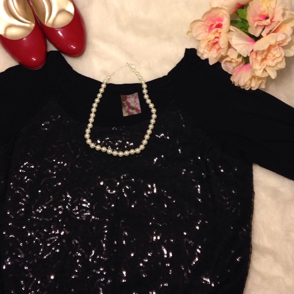 Black Sequin Top