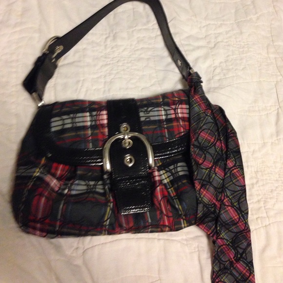 Authentic plaid coach purse.