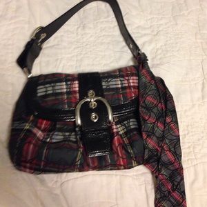 Authentic plaid coach purse.
