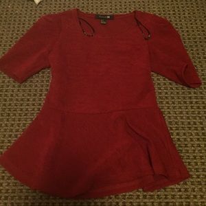 Red peplum forever21 top