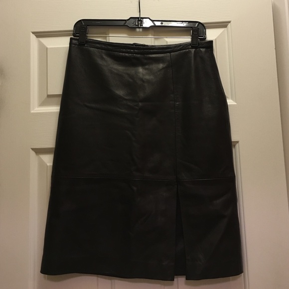 Black leather skirt